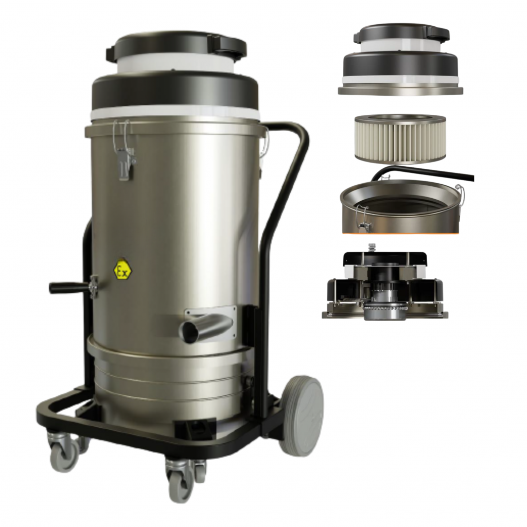 Industriesauger-Beratung.de 1 motoriger Atexzone 22 Industriesauger 
20 Liter 220 Volt